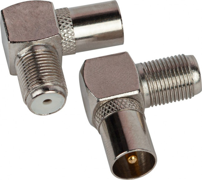 Переходник ЭРА гнездо F-штекер TV угловой упаковка 100 шт. Б0048296