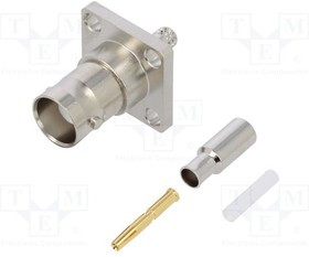 112288, Conn BNC 0Hz to 4GHz 50Ohm Crimp ST Flange Mount RCP Gold