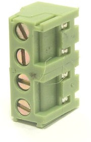 XY302V-04P 3.5mm лифт, Винтовой клеммный блок XY302V-04P на 4 клеммы M2, шаг 3.5 мм, лифт, 9 А, 24-16 AWG