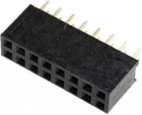 DS1023-2*8S21, Гнездо на плату, шаг 2.54мм, 2x8, прямое DS1023-2*8S21, Гнездо на плату, шаг 2.54мм, 2x8, прямое