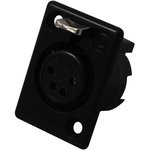 710-0400, 4 Way Panel Mount XLR Connector, Female, Silver Plated Contacts, 50 V ac 710-0400, 4 Way Panel Mount XLR Connector, Female, Silver Plated Contacts, 50 V ac