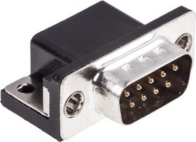 MHDD9-M-T-B-M-R, MHDD-M 9 Way Right Angle Through Hole D-sub Connector Plug, 2.77mm Pitch