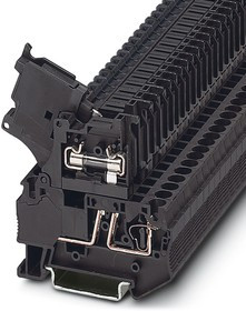 Клемма с держателем предохранителя ST 4-HESI (5X20) /6,2mm, пружинная, 2 присоед., 4(max 6)mm2, 6,3A, 500V, черная Клемма с держателем предохранителя ST 4-HESI (5X20) /6,2mm, пружинная, 2 присоед., 4(max 6)mm2, 6,3A, 500V, черная