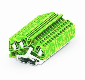 204964, Клемма CAGE CLAMP на DIN рейку серии 204, 3 конт., жёлто-зелён.
