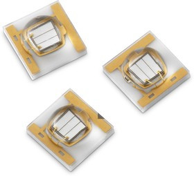 15335339AA350, UV-A Emitter, 395nm, 1.1W, 130° Half Intensity, 3.5V/500mA Forward, Top View SMD, 3.45mm x 3.45mm