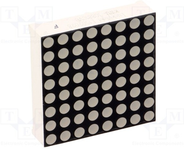 KWM-30881CVB, Дисплей: LED, матрица, 8x8, красный, 30-60мкд, катод, 32x32мм