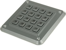 1K16T102, IP65 16 Key Die Cast Zinc Keypad