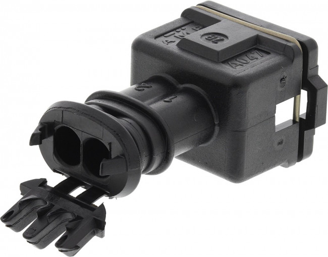 282190-1, Conn Housing RCP 2 POS 5mm Crimp ST Cable Mount Black Bag