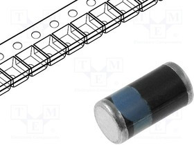 SM4003-DCO, Диод: выпрямительный, SMD, 200В, 1А, MELF, Ufmax: 1,1В, Ifsm: 30А