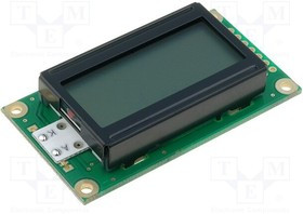 RC0802A-GHY-CSV, Дисплей ЖКД, алфавитно-цифровой, STN Positive, 8x2, серый, PIN 14