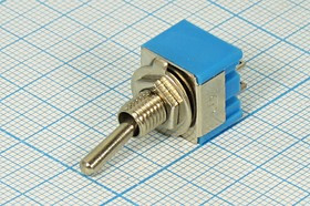 Выключатель рычажный, 220В, 3А, ON-OFF, d 6,4, металл, 4C, MTS-201; №2606 ПРыч\220В\ 3А\ON-OFF\d 6,4\мет\ 4C\MTS-201\