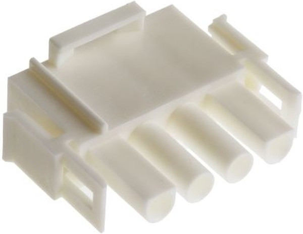 350779-4, Корпус разъема Universal MATE-N-LOK, вилка 4PIN, In-Line (Nylon, UL 94V-0) без контактов