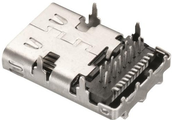 632723100021, Right Angle, Surface Mount, Through Hole, Socket Type C 3.1 USB Connector