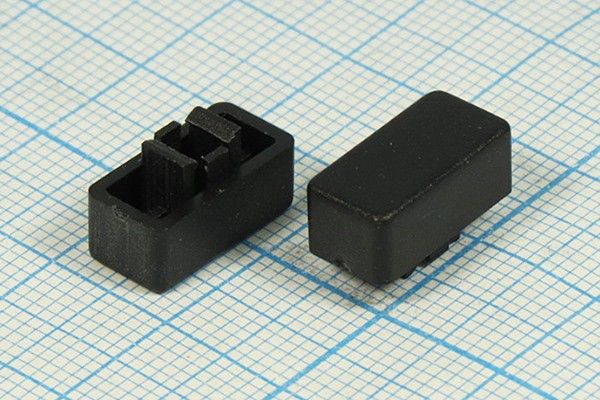 Колпачок, внутренний размер 4x4, 7x14xh5,2/8, пластик, черный, SC207BL