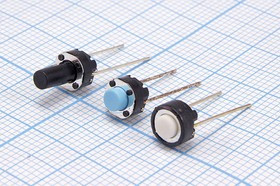 Переключатель тактовый 6x9.0мм, NO, 2 вывода; №2522 W ПКнТакт 6 x 9,0\h \\NO\\2P\\