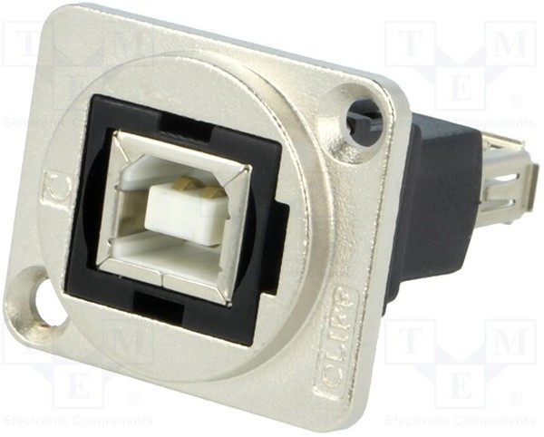 CP30207NM, Соединитель, гнездо USB A, гнездо USB B, FT, USB 2.0, металл