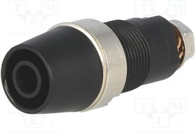 SAB6922NI-SW, Гнездо, "банан" 4мм, 32А, 1кВ, черный, никелированные, винтами