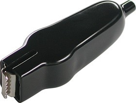 AG-125S-C, Зажим "Крокодил" с изолятором (черн.), 25А, 65мм