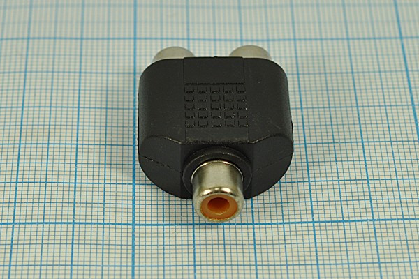 Переходник гнездо RCA на два гнезда RCA; №884 гн RCA x 1-гн RCA x 2\переходник\чер\\пл\Ni\\