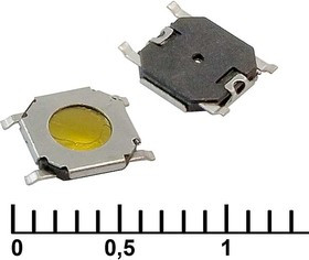 IT-1187N (5x5x0.8), Тактовая кнопка IT-1187N, 6.4x5.2x0.8 мм, без толкателя, 50 мА, 12 В, 100 мОм