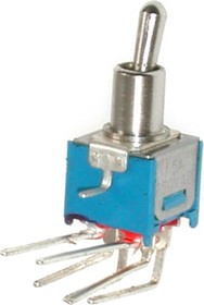 SMTS-203-2C4, Тумблер ON-OFF-ON (1.5A 250VAC) DPDT 6P