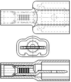 19001-0003, TERMINAL, MALE DISCONNECT, 0.187IN, RED