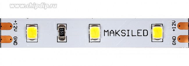 Светодиодная лента MAKSILED 1м, 12В, 4,8Вт/м, 60д/м, IP20, 480Лм/м, теплый белый, 8мм, ML-R60-2835-WW-LP-S Светодиодная лента MAKSILED 1м, 12В, 4,8Вт/м, 60д/м, IP20, 480Лм/м, теплый белый, 8мм, ML-R60-2835-WW-LP-S
