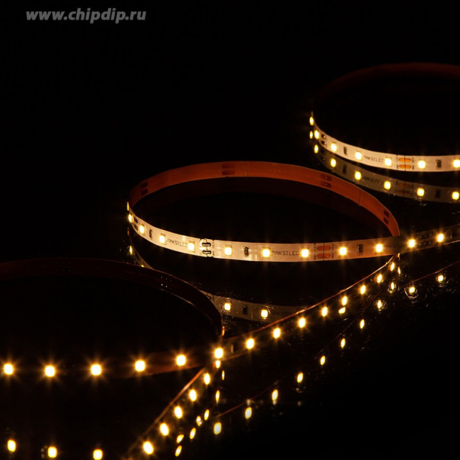 Светодиодная лента MAKSILED 1м, 12В, 4,8Вт/м, 60д/м, IP20, 480Лм/м, теплый белый, 8мм, ML-R60-2835-WW-LP-S Светодиодная лента MAKSILED 1м, 12В, 4,8Вт/м, 60д/м, IP20, 480Лм/м, теплый белый, 8мм, ML-R60-2835-WW-LP-S