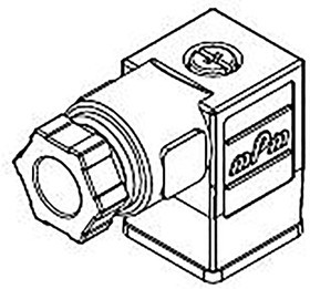 121023-0433, 121023 2P+E DIN 43650 C DIN 43650 Solenoid Connector, 250 V ac, 300 V dc Voltage