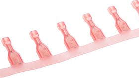 2-520193-2, Ultra-Fast .187 Red Insulated Female Spade Connector, Receptacle, 4.75 x 0.81mm Tab Size, 0.3mm² to