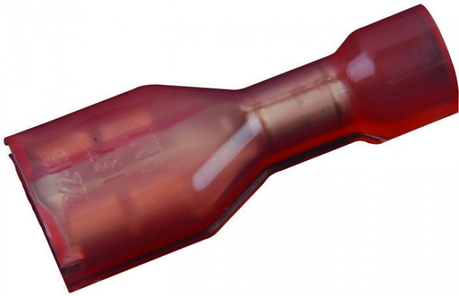 2-520193-2, Ultra-Fast .187 Red Insulated Female Spade Connector, Receptacle, 4.75 x 0.81mm Tab Size, 0.3mm² to