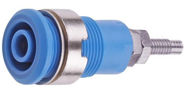 49.7043-23, Blue Female Banana Socket, 4 mm Connector, Solder Termination, 32A, 1000V, Nickel Plating