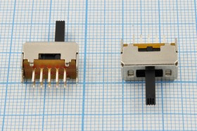 Переключатель движковый, 14.5x 7h9, контакты 10P+2P, 0.3А, 50В, DP3T,SS-23D28