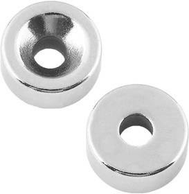 72-3602, Неодимовый магнитный диск 15х5 мм с зенковкой 10х4,5 мм (упаковка 2 шт.)