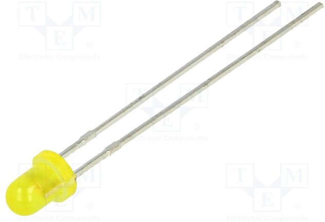 LL-304YD2E, LED; 3mm; yellow; 10?12mcd; 40°; Front: convex; 1.7?2.8V