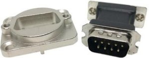 NADB9MF, D-Sub Adapters &amp; Gender Changers DSUB9 M/F D SHELL NI FEEDTHROUGH