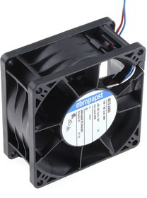 8212J/2H3-RS0, 8200 J Series Axial Fan, 12 V dc, DC Operation, 190m³/h, 26W, 80 x 80 x 38mm