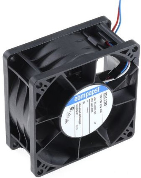 8212J/2H3-RS0, 8200 J Series Axial Fan, 12 V dc, DC Operation, 190m³/h, 26W, 80 x 80 x 38mm