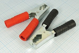 Зажим металлический с черным изолятором, размер L135x45x20мм, 250А; №135 зажим L135x45x20\250А\ каб\обж\\мет чер\