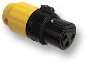 AAA3MBGGLP, XLR Connectors AAA Low Profile 3pin M black w/ green