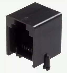 TJ1A-6P4C (KLS12-124-6P4C- W/O-1-0.1), Розетка RJ14 телефонная на плату тип 1A