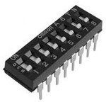 A6TN-8101, Switch DIP OFF ON SPST 8 Flat Slide 0.025A 24VDC PC Pins 2.54mm Thru-Hole Stick