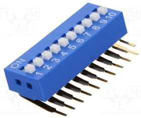 DSK-10, Переключатель DIP-SWITCH, Кол-во секций 10, ON-OFF, 0,05A/12ВDC