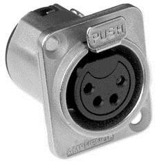 AC4FDZ, XLR Connectors 4 Pole XLR Female Chassis Mount D Type Machined Contacts Vert PCB Nickel Finish