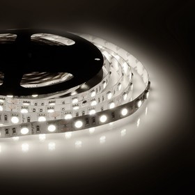 00-129, Лента светодиодная, белый, 12В, 14.4Вт/м, 60smd(5050)/м, 700Лм/м, 4000К, IP20, 10мм,1м