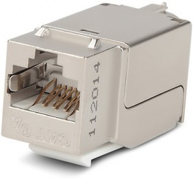 Вставка Hyperline, Keystone Jack RJ-45(8P8C), категория 6A, экранированная, 110 IDC, заделка с помощ