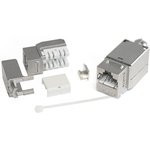 Вставка Hyperline, Keystone Jack RJ-45(8P8C), категория 6A, экранированная, 110 IDC, заделка с помощ