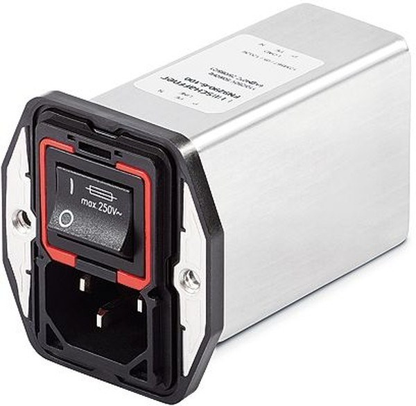 FN9290-4-06, Filtered IEC Power Entry Module, IEC C14, General Purpose, 4 А, 250 В AC, 2-Pole Switch