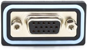 HDF-V15-213L051, D-Sub High Density Connectors 15 pin vert solder F FL 4-40 thrd brdlck