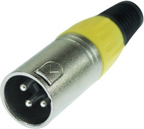 PS000217, Аудио разъем XLR, 3 контакт(-ов), Штекер, Монтаж на Кабель, Контакты с Покрытием из Серебра